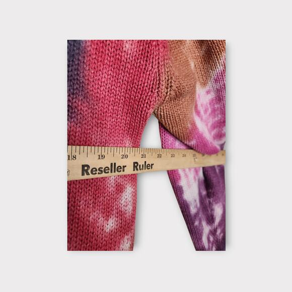 NSF Womens Rainbow Tie Dye Oversized Cardigan M Statement Knit Layering - Picture 7 of 9